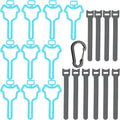 Dog Poop Bag Holder, Waste Bag Holder, Dog Poop Bag Carrier, Hand Free Holder (10 pack, Blue)