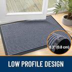 OLANLY Front Door Mat Indoor Outdoor Entrance, Waterproof Heavy Duty Doormat, Fade Resistant, Low Profile, Easy Clean Patio Porch Welcome Floor Mats for Entry, 47x23, Ash Grey