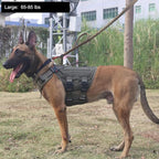 ICEFANG No Pull Tactical Dog Harness for Large Dogs,Adjustable Dog Vest | Control Handle,MOLLE Panel,Front Hook,3 Leash Clips,Soft Padded,for walking training,Green,Large