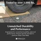 Vitrazza Glass Chair Mat 36” x 42” Superior ¼ Thick, Chiaro Standard Clear, Certified Tempered Safety Glass, Delivers a Smooth Glide, Protects Carpet or Wood, Beautiful in Home or Office.