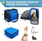 Expandable Cat Carrier with Litter Box, Extra Large Cat Carrier for Car Travel, 17.3"x16.2"x13" Portable Soft-Sided Pet Carrier, Long Road Trip Cage for Large/Medium Cats up to 30 lbs