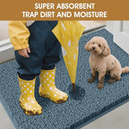 Extra Large Dog Door Mats for Muddy Paws, 71" x 25" Chenille Absorbent Mud Mat for Dogs, Non Slip Heavy Dog Rugs For Muddy Paws, Soft Indoor Door Mat for Entryway, Mud Paw, Inside Floor, Dusty Blue