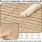 FUANGUI 2 Pack Waterproof Couch Cover for Dogs Pets Sofa Protector | Non-Slip Washable Fuzzy Soft Sofa Slipcover for 2 PCS L Shaped Sofa Pet Friendly, 27.6" x 70.9"+27.6" x 82.7",Khaki