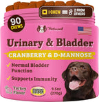 Natural Dog Company Cranberry Supplement for Dogs - Urinary & Bladder Support - D-Mannose for Dog Promotes Bladder Health - Turkey Flavor - Dog UTI Incontinence Supplement - 90 Soft Chews