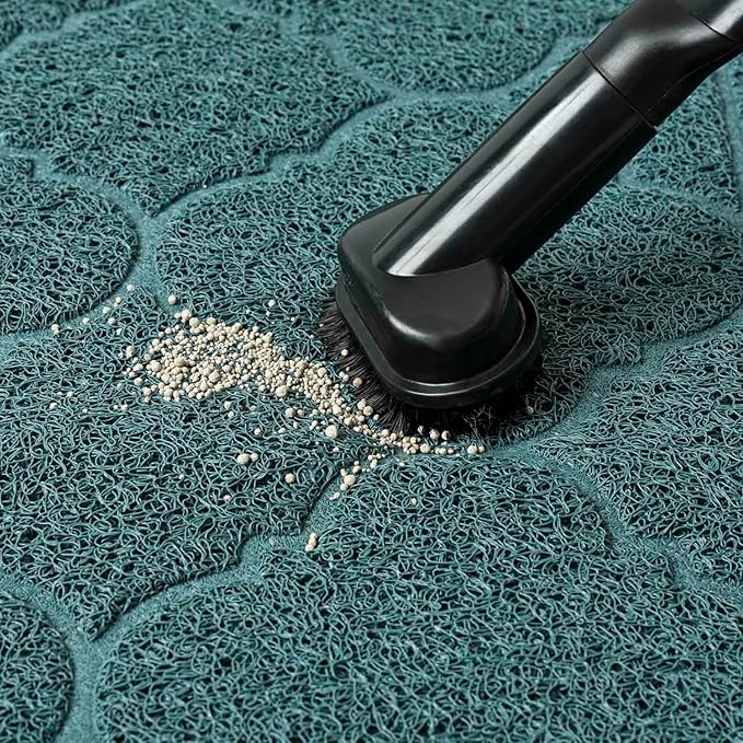 WePet Cat Litter Box Mat, Kitty Premium PVC Pad, Durable Trapping Rug, Phthalate Free, Urine-Resistant, Scatter Control, XXL 47 x 36 Inch, Celadon Green