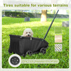 Mini Dog Strollers for Mini Pets, Foldable Multifunctional Shopping Carts with Extendable Pull Handle, Doggie Wagon Built-in Cushion and Safety Rope with Storage Bag (Black)