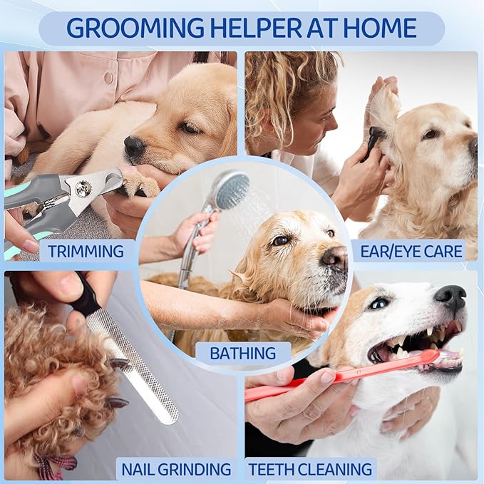 Dog Grooming Hammock for Large & Giant Dogs, Pet Grooming Sling with Nail Clippers, Trimmers & Scissors – Comfortable & Safe Grooming Harness for Stress-Free Nail Trimming for XXXL Dogs