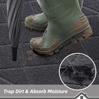 BEQHAUSE Dirt Trapper Door Mat 20" x 32", Doormat Non-Slip Entryway Rugs Washable, Dog Door Mat Stain Resistant and Absorbent Welcome Floor Mat for Front Back Door, Mud Wet Shoes & Paws, Dark Grey