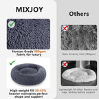 MIXJOY Orthopedic Dog Bed Comfortable Donut Cuddler Round Pet Beds Ultra Soft Washable Dog and Cat Cushion Bed (36'', Dark Gray)