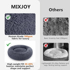 MIXJOY Orthopedic Dog Bed Comfortable Donut Cuddler Round Pet Beds Ultra Soft Washable Dog and Cat Cushion (20''/23''/27''/30'') (27'', Grey-Blue)