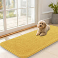 OLANLY Dog Door Mat for Muddy Paws 47x20, Absorbs Moisture and Dirt, Absorbent Non-Slip Washable Doormat, Quick Dry Chenille Mud Mat for Dogs, Entry Indoor Entryway Carpet for Inside Floor, Yellow