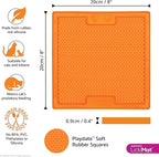 LickiMat Classic Soother, Cat Slow Feeder Lick Mat, Boredom Anxiety Reducer; Perfect for Food, Treats, Yogurt, or Peanut Butter. Fun Alternative to a Slow Feed Cat Bowl or Dish, Orange