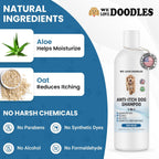 Premium Anti Itch Dog Shampoo for Sensitive Skin, Made in USA, Dry Skin Treatment for Dogs, Great for Allergies, Itching, Hot Spots, Natural Ingredients & Allergy Relief, 16 OZ [We Love Doodles]