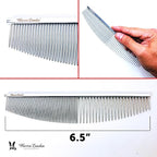 Warren London Copper Crescent Comb 6.5 Inch – Professional Dog Grooming Detail Comb with Curved Teeth – For Face, Legs, Tail, Ears, Paws, Mats, Tangles & Finishing – For Groomers & Pet Owners