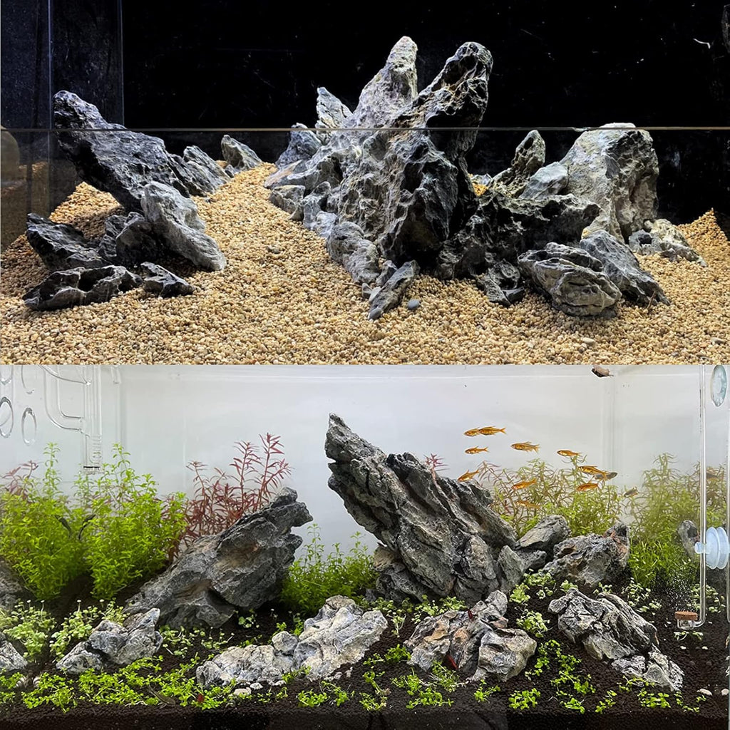KINGRUI Natural Seiryu Rock Stone 11LB Dragon Stone for Aquarium Landscaping Models Fish Tank Decoration Reptile and Amphibian enclosures 3-6inch