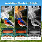 Smart Bird Feeder with Camera : 2K HD Video Live Stream, AI Birds Species Identification ＆ Instant Arrival Alerts, Solar Bird Feeder Camera for Outdoor Backyard, Ideal Gifts for Families nature lovers