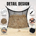 4 PCS Slow Feed Hay Net for Horses, Large Capacity Hay Bags for Horses Goats Sheep Donkey Trailer Full Day Feeding, Easy to Fill and Hang, Black, 35 x 31 Inch