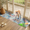 Hompet 2 Pack Super Absorbent Dog Door Mat for Muddy Paws, Washable Pee Pads for Dogs, Reusable Puppy Training Pads, Quick Dry Non-Slip Pet Entryway Rug, Leak-Proof Potty Pad for Indoor Floors 18x54