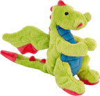 goDog Bubble Plush Dragons Squeaky Dog Toy, Chew Guard Technology - Green, Small