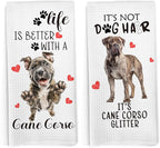 Cane Corso Gifts Kitchen Towels Set of 2, Dog Funny Hand Towels for Kitchen Bathroom Decor, Gifts for Dog Moms Lovers Owners Women Men Christmas Dishcloths Dish Towel 16X24 Inches
