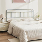 Metal Headboard Queen Size, Sturdy and Durable Iron Queen Headboard Only Adjustable Height from 34” to 44”, Victorian Vintage Bed Headboards, Farmhouse Head Board, Bed Frame Mount Grey