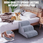 Chic Threads Dog Stairs for Small Dogs, 3-Step Dog Stairs for High Beds and Couch, Pet Steps for Small Dogs and Cats，Non-Slip Stable Indoor Dog Steps