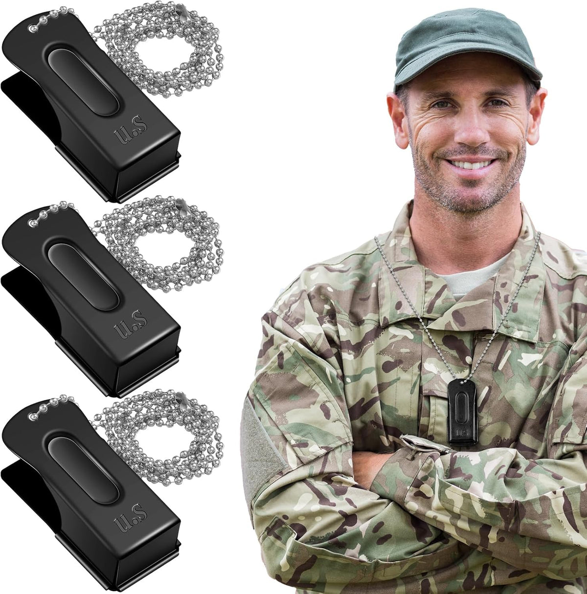 Jenaai 3 Pieces Brass Pet Training Clicker Dog Necklace Signaling Cricket Clicker Training for Puppy Dogs Cat(Black)