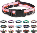 Mercano Adjustable Dog Collar - Special Design Patterns, Soft Nylon Comfortable Durable Pet Collar for Small Medium Large Dogs (XS, Sunset)
