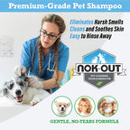 Nok-Out Premium Grade Pet Shampoo for Dogs and Cats, Veterinary Strength and Odor Eliminator Formula, Made in The USA, 20 Ounce Bottle