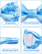 PET SHOW 10 Pack Winter Big Dog Bow Ties for Large Medium Dogs Sliding Collar Attachments Snowflake Bowties Snowman Bowknots Holiday Party Pet Grooming Accessories(Large)