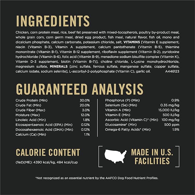 Purina Pro Plan Sport Performance 30/20 Chicken and Rice Formula High Protein Dog Food - 18 lb. Bag