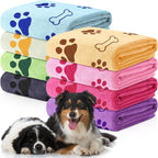 Chumia 8 Pcs Dog Towels for Drying Dogs Cats Pet Towels Bulk Puppy Microfiber Quick Drying Paw Bath Bathing Supplies Absorbent for Medium Pets(Sweet Color,40 x 24 Inch)