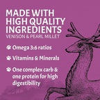Canine Caviar - Leaping Spirit: Venison & Pearl Millet Alkaline Dry Dog Food, Limited Ingredients, Gluten-Free, Based on Science & Research, Veterinary Alternative Diet (4.4 Pound Bag)