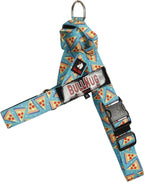 Adjustable Dog Harness– No Pull, No Choke – for English Bulldogs, French Bulldogs, Pugs & Broad-Chested Breeds – Easy, Safe Walks (Pizza, Small)