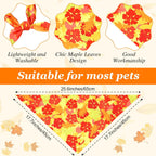 Abbylike 50 Pcs Fall Thanksgiving Dog Maple Leaves Bandanas Bulk Bandanas for Dogs Triangle Kerchief Bib Scarf for Pets Autumn Costume Photo Props Accessories Pet Shops, 25 Styles (25.6 x 17.7 x 17.7)