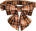 Lionet Paws Halloween Dog Collar with Bowtie - Cute Cotton Adjustable Fall Bowtie Dog Collar with Metal Buckle for Small Medium Large Dog Girl Boy Gift, XXS, Neck 7-11in