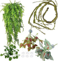 Reptile Plants for Bearded Dragon Tank Accessories, Terrarium Plant Artificial Decor for Snake Cage, Fake Plant for Leopard Gecko Habitat, Lizard Chameleon Ball Pythons (Group BP)