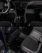 3W Floor Mats & Carpets Custom Fit Toyota Tacoma 2016-2023 (Only for Double Cab and Automatic), TPE Floor Liner Thickened Carpet with Safety Locks and Driver Heel Pad for Tacoma Cars Accessory
