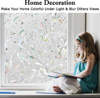 Kromapolis Window Film Privacy - Frosted Glass Decorative Film, Static Clings, No-Glue (17.5x118.1in)