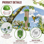LONA Bird Feeders for Outdoors, Tube Feeder Weatherproof with Multiple Hanging Methods, Wild Bird Feeding Silo for Outside, 3 Port