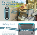 PETSFIT Dog Car Seats for Small Dogs, Patent Safety Buckles Dog Booster Car Seat, Dog Carseat with Safety Belt, Suitable for Small Pets Up to 25lbs (Grey)