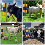 4PCS Livestock Scratching Brush Goat Scratching Tool Post Massage Grooming Brush with 8 Screws for Animals Back Scratcher Itch Brushes for Cattle, Sheep, Horses, Pigs,Cow(4, Yellow)