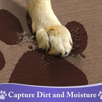 Buganda Dog Door Mat for Muddy Paws, Absorbent Dirt Trapper Non Slip Indoor Doormats, Washable Low-Profile Mat for Mud Dogs, Entryway Carpet for Inside Floor (48x30 Inches, Beige)