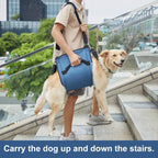 COODEO Dog Carry Sling, Emergency Backpack Pet Legs Support & Rehabilitation Dog Lift Harness for Nail Trimming, Dog Carrier for Senior Dogs Joint Injuries, Arthritis, Up and Down Stairs(XL, Blue)