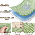 FUANGUI Waterproof Couch Cover Sofa Cover for Dogs and Pets Sofa Protector | Non-Slip Washable Fuzzy Soft Cat Sofa Slipcover for 2-3 Cushion Couch Sofa Pet Friendly, Grass Green, 27.6" x 94.5", 1 pcs