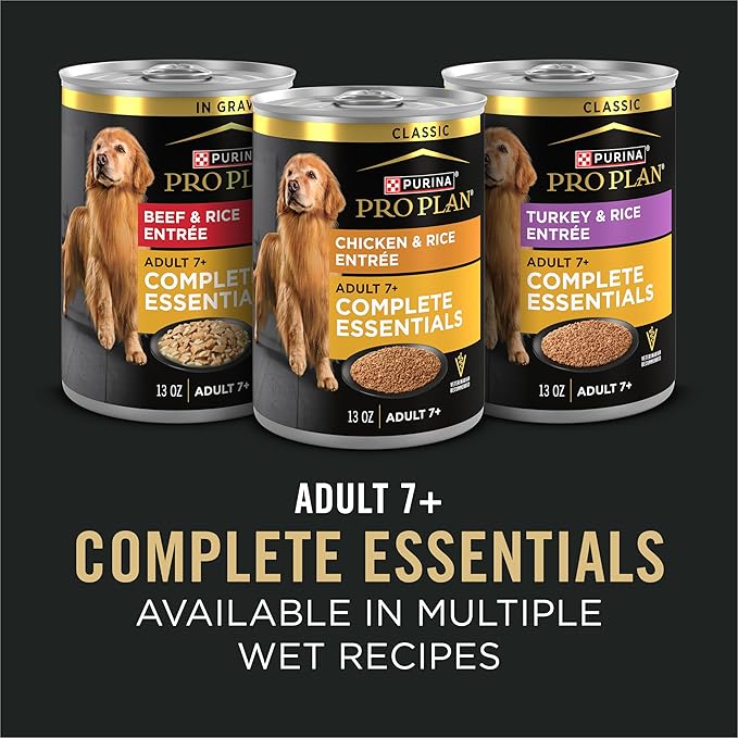 Purina Pro Plan Adult 7 Plus Beef and Rice Entree in Gravy Senior Wet Dog Food - (Pack of 12) 13 oz. Cans