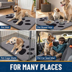 Smiry Dog Door Mat for Muddy Paws, Absorbs Moisture and Dirt, Low-Profile Entryway Mat with Non-Slip Backing, Entry Indoor Outdoor Doormat for Inside Floor (48x30 Inches, Grey, Paw)