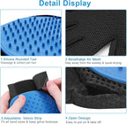2PCS Pet Grooming Glove, Dog Brush Glove, Gentle Deshedding Brush Glove,Mess-Free Grooming Efficient Pets Hair Remover Mittens Washing Gloves for Short and Long Hair Dogs & Horses & Cats (Blue)