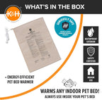 K&H Pet Products Pet Bed Warmer, Turn Any Pet Bed Into a Heated Cat or Dog Bed, Waterproof Indoor Heated Warming Pad Insert, Automatic Temperature, Safety Listed - Extra-Large 25.5 X 15.75in Tan