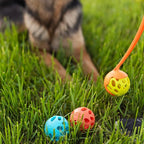Messy Mutts Totally Pooched Huff'n Puff Ball | 3.1” TPR Puzzle Ball for Dogs | 2-in-1 Durable Interactive Toy and Tooth Cleaner | Green